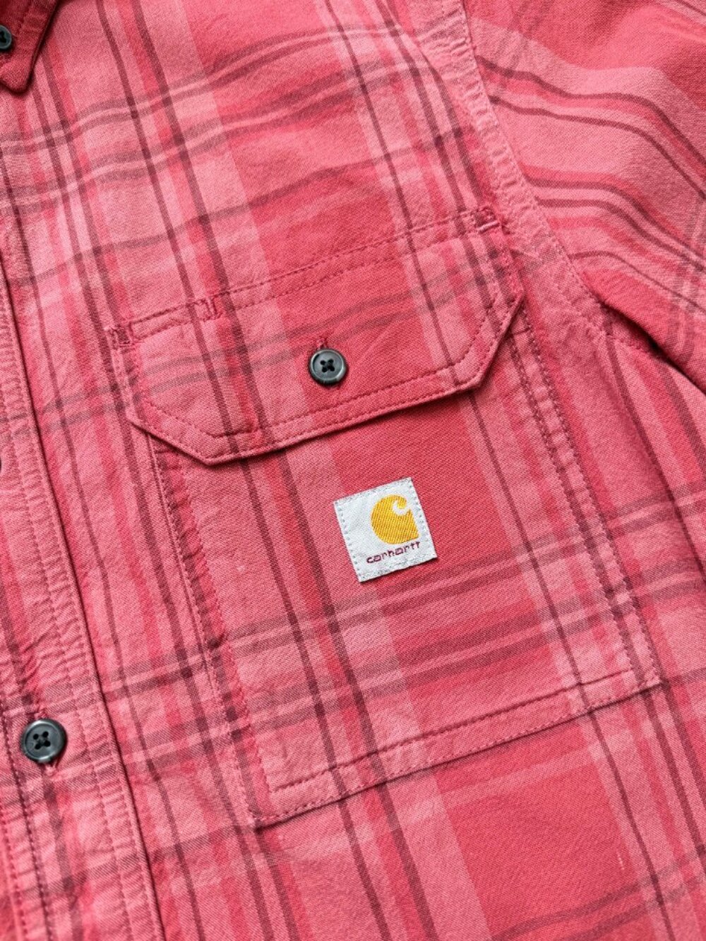 Carhartt Mens S Red Plaid Short Sleeve Work Shirt Gorpcore Utilitycore 4553 - Picture 6 of 7